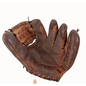 VINTAGE MACGREGOR G22 RICHIE ASHBURN FLEX-PAD BROWN LEATHER BASEBALL GLOVE  RHT